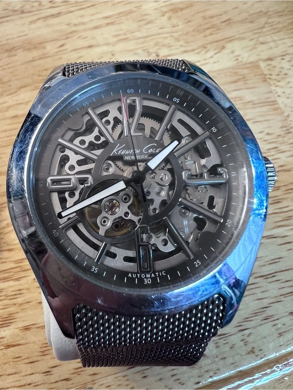 Keneth Cole Automatic Silver Skeleton Stainless Steel Watch x 2 with a Winder